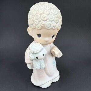 Precious Moments 1986 Come Let Us Adore Him Shepherd Boy Lamb Figurine Nativity